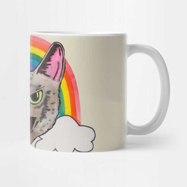 Kitty face with rainbow by deadblackpony